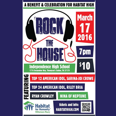 Rock the House: A Benefit and Celebration for Habitat High with Sarina-Joi Crowe, RIley Bria and more