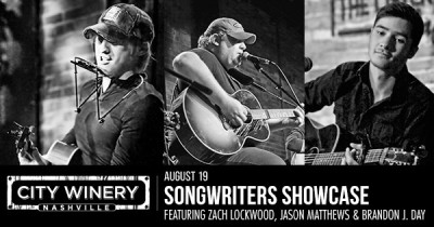 Songwriters Showcase in the Lounge, featuring Zach Lockwood, Jason Matthews & Brandon J. Day